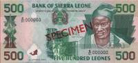 Банкнота Сьерра-Леоне 01.03.2003 год 500 леоне Кай Лондо   UNC