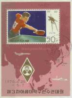 (1976-026) Блок марок  Северная Корея "Теннис"   Чемпионат Азии по настольному теннису III Θ