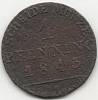 1843A Монета Германия (Пруссия) 1843 год 1 пфеннинг / 1/360 талера  Медь  F