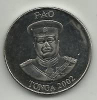 () Монета Тонга 2002 год 20 сенити ""  Сталь  UNC