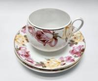 Чайная пара Imperial Porcelan чашка и 2 блюдца (сост. отл.)