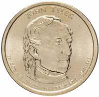 (10d) Монета США 2009 год 1 доллар "Джон Тайлер" 2009 год Латунь  UNC