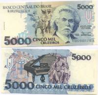 (1990-1993) Банкнота Бразилия 1990-1993 год 5 000 крузейро "Карлус Гомес"   UNC