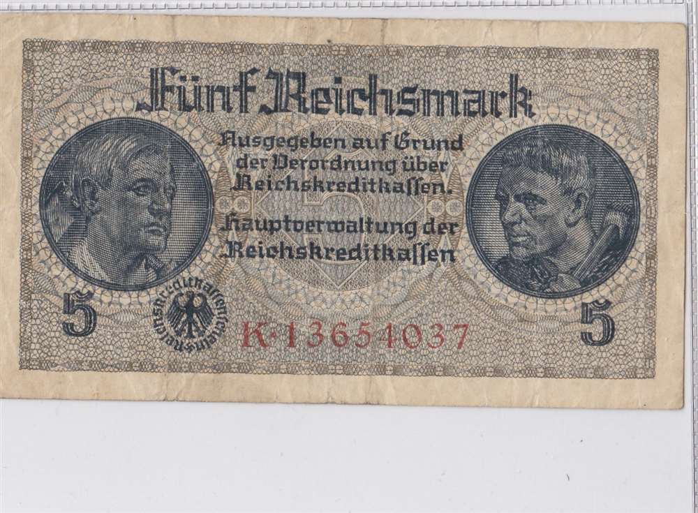 5 рейхмарок 1942 год Германия
