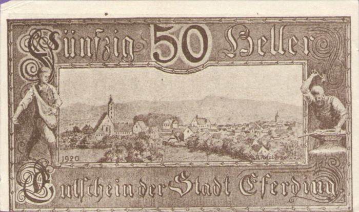 (№1919) Банкнота Австрия 1919 год &quot;50 Heller&quot;