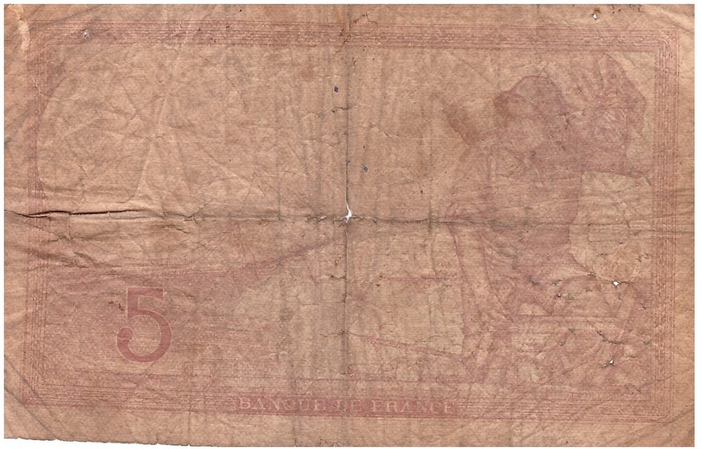 (№1939P-83a.6) Банкнота Франция 1939 год &quot;5 Francs&quot;
