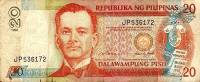 (,) Банкнота Филиппины 1998 год 20 песо "Мануэль Кесон"   UNC