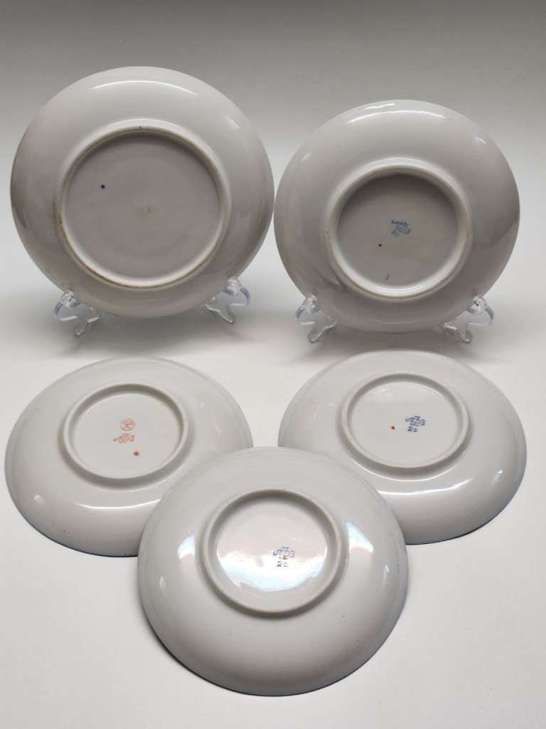 Блюдца чайные 5 штук ЛФЗ кобальт позолота