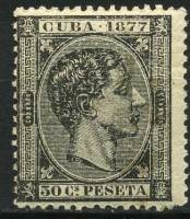 (№19) Марка Куба 1877 год "Король Альфонсо XII", Гашеная