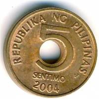 (№1995km268) Монета Филиппины 1995 год 5 Sentimos