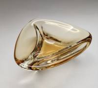 Ваза конфетница цветное стекло гутная техника 17 х 16 х 6 см