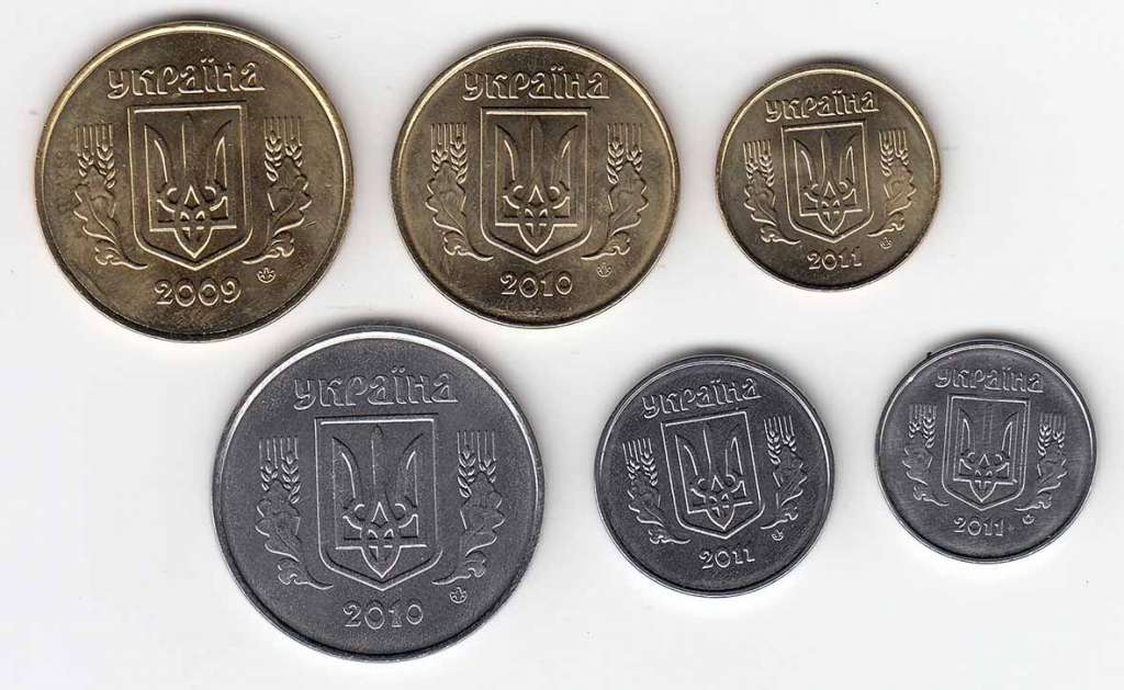 (2009-2011, 6 монет) Набор монет Украина 2009-2011 год    UNC