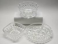 Салатник Конфетница и Менажница хрусталь СССР 3 предмета винтажная сервировка