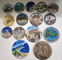 Тарелки декоративные сувенирные 15 штук разные страны города