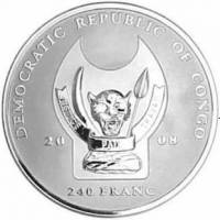 (№2008) Монета Демократическая Республика Конго 2008 год 240 Francs (Леопард)