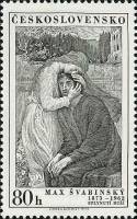1973-046 Марка Чехословакия Брак истинных умов   100-летие со дня рождения Макса Швабинского III O