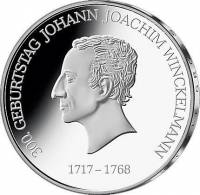 (№2017) Монета ФРГ 2017 год 20 Euro (300. ИОГАННА ИОАХИМА ВИНКЕЛЬМАНА ГЕЕБОРЧЕСТВА)
