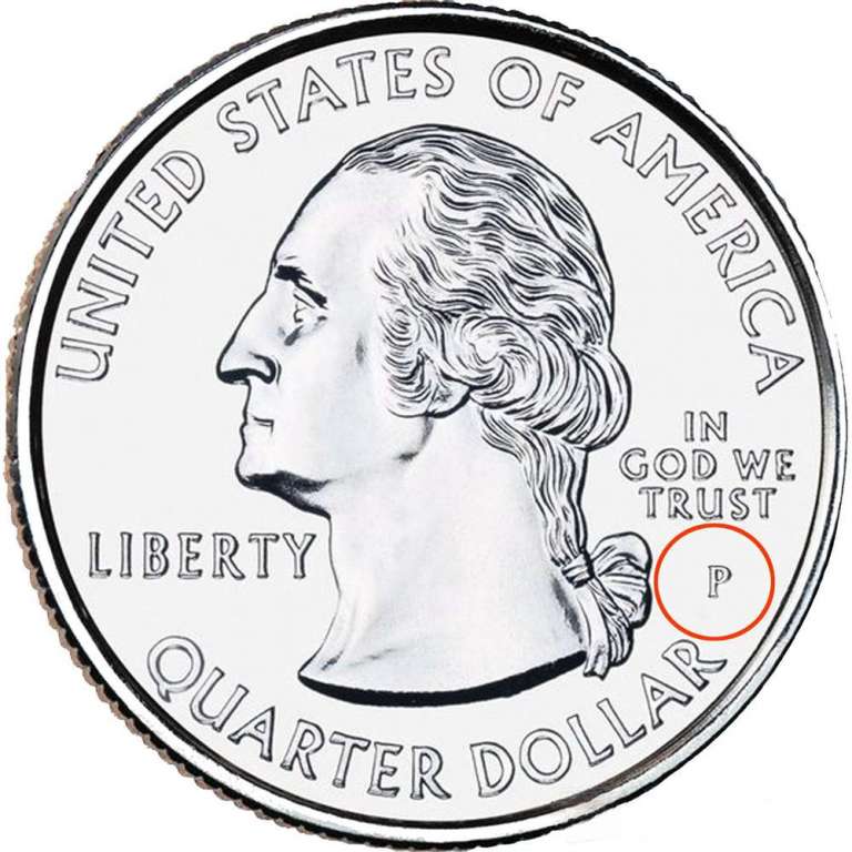 (015p) Монета США 2012 год 25 центов &quot;Денали&quot;  Вариант №1 Медь-Никель  COLOR. Цветная