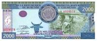 (2001) Банкнота Бурунди 2001 год 2 000 франков "Уборка урожая "   UNC