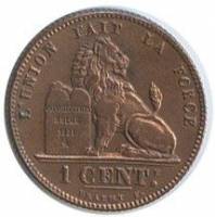 (№1869km33.1) Монета Бельгия 1869 год 1 Centime (Французская легенда)