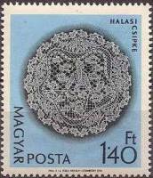 (1964-018) Марка Венгрия "Кружева 6"    Кружева Халаса III Θ