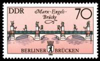 (1985-063) Марка Германия (ГДР) "Мост Маркса-Энгельса"    Мосты, Берлин II Θ