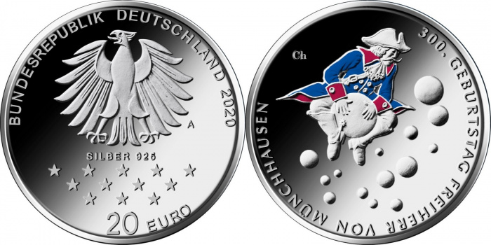 (2020a) Монета ФРГ (Германия) 2020 год 20 евро &quot;Мюнхаузен&quot;  Серебро Ag 925  PROOF