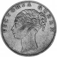 () Монета Индия 1840 год 1  ""   Биметалл (Серебро - Ниобиум)  UNC