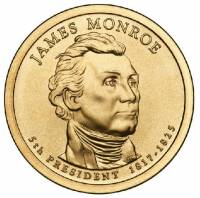 05s Монета США 2008 год 1 доллар Джеймс Монро 2008 год Латунь  PROOF
