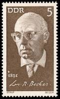 (1971-014) Марка Германия (ГДР) "Йоханнес Р. Бехер"    Известные личности III Θ