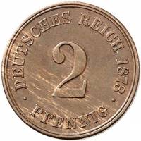 () Монета Германия (Империя) 1873 год 2  ""   Медь  UNC