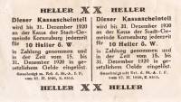 (№1920) Банкнота Австрия 1920 год "20 Heller"