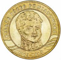 (252) Монета Польша 2013 год 2 злотых "Юзеф Понятовский"  Латунь  UNC
