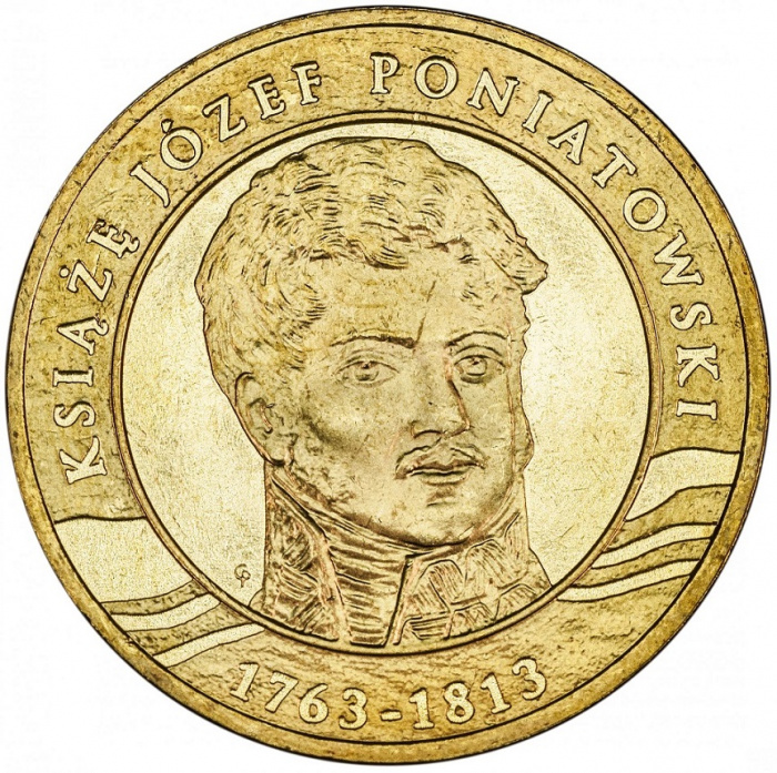 (252) Монета Польша 2013 год 2 злотых &quot;Юзеф Понятовский&quot;  Латунь  UNC