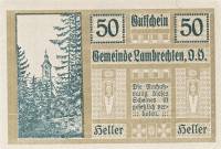 (№1920) Банкнота Австрия 1920 год "50 Heller"