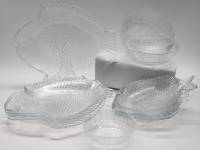 Посуда для сервировки 12 предметов стекло блюда тарелки пиалы салатники в форме рыбы ракушек