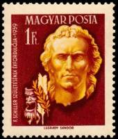 (1959-84) Марка Венгрия "Фридрих Шиллер"    150 лет со дня смерти Франца Йозефа Гайдна. 200 лет со д