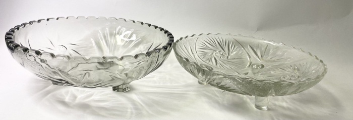 Фруктовница на ножках стекло СССР 2 шт 