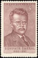 (1951-028) Марка Чехословакия "Б. Шмераль (Коричнево-фиолетовый)"    10 лет со дня смерти Богумила Ш