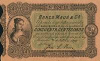 (№1875P-S302) Банкнота Уругвай 1875 год "50 Centeacute;simos"