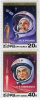 (1988-091) Лист (2 м) Северная Корея "Гагарин и Терешкова"   Первые в космосе III Θ