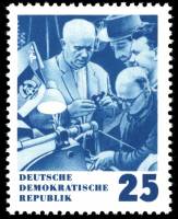 (1964-018) Марка Германия (ГДР) "С рабочими"    Визит Н. Хрущева III Θ