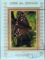 (№1972-1502) Блок марок Эмират Умм-Аль-Кувейн (ОАЭ) 1972 год "Бабочка", Гашеный