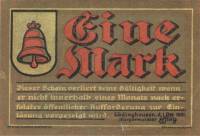 (№1921) Банкнота Германия 1921 год "1 Mark"