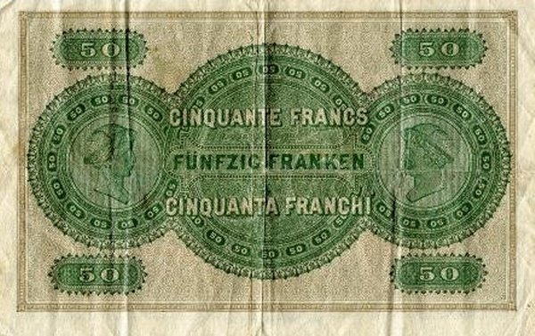 (№1883P-S302) Банкнота Швейцария 1883 год &quot;50 Francs&quot;