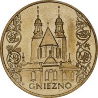 100 Монета Польша 2005 год 2 злотых Гнезно  Латунь  UNC
