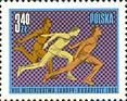 (1966-034) Марка Польша "Бег на средние дистанции" , III Θ