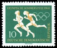(1960-002) Марка Германия (ГДР) "Бег"    Летние и Зимние ОИ 1960, Рим II O