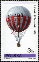 (1981-007) Марка Польша "Воздушный шар (1933)"    Воздушные шары III Θ
