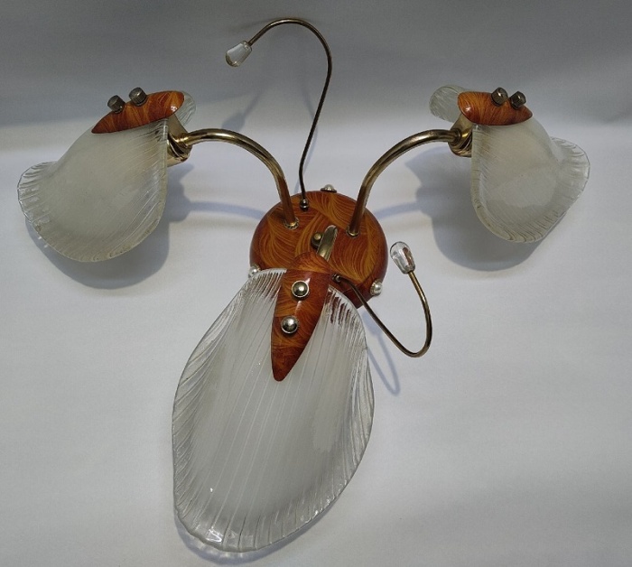 Люстра 3-х рожковая, металл (сост. на фото)